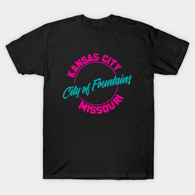 Kansas City - Pink City Of Fountains T-Shirt by eighttwentythreetees